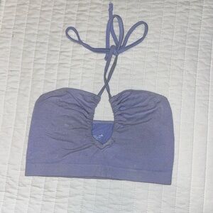 Light Purple Ribbed Tie Tube Top from Urban Outfitters